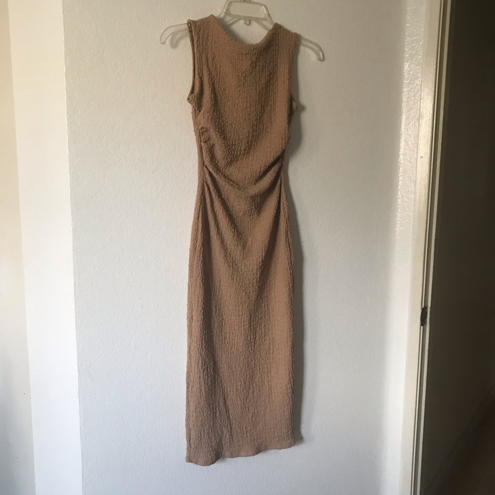 Elegant Sand tan Sleeveless Dress
